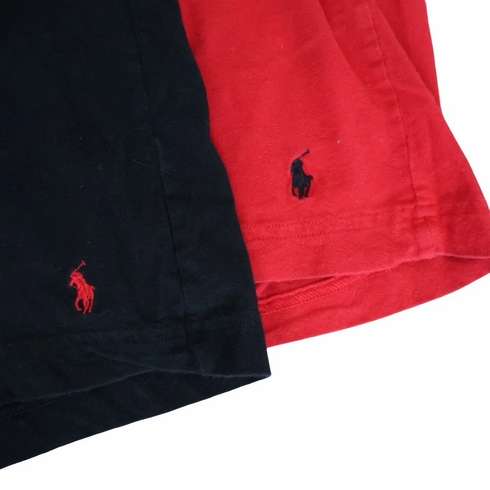 (2) Polo Ralph Lauren Classic Fit‎ Cotton Knit Boxers. Medium. Red/black